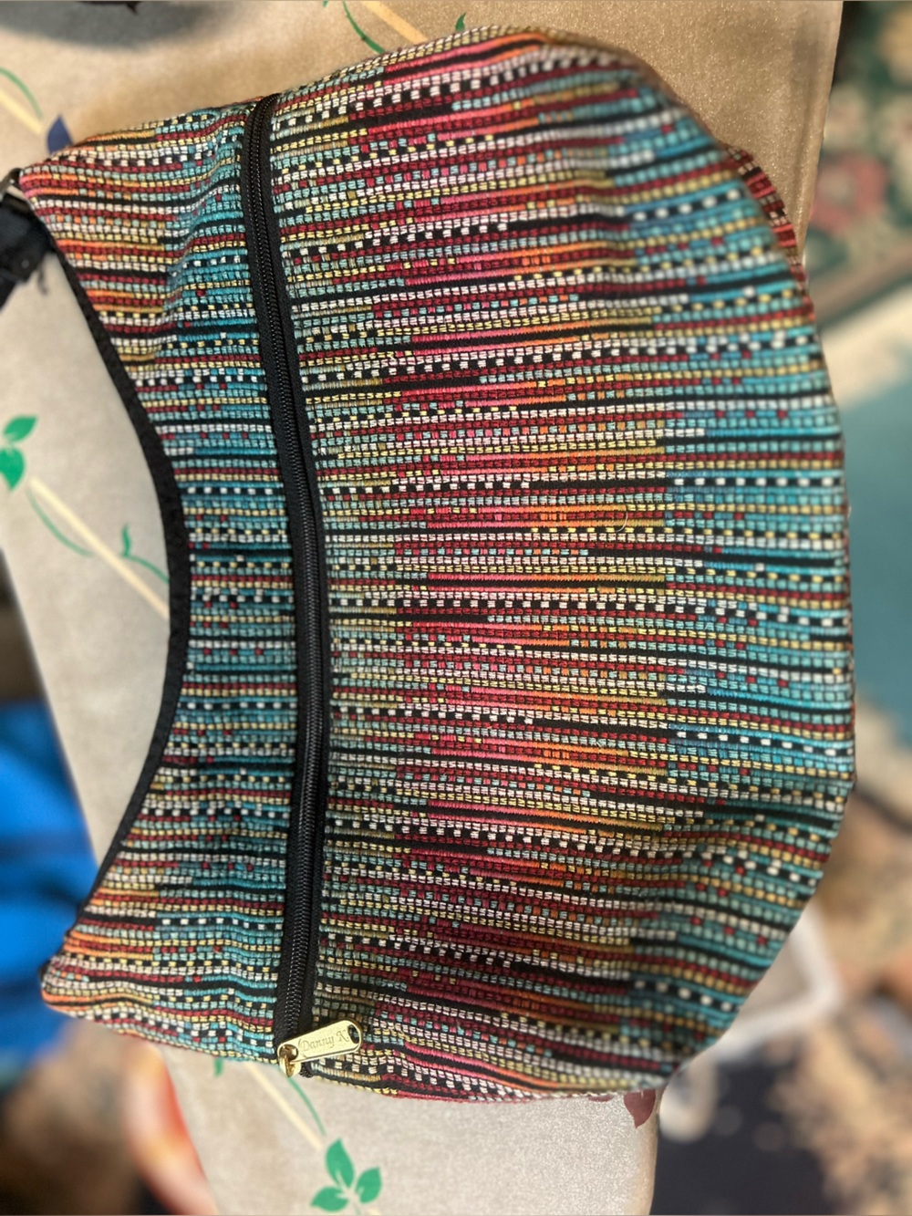 Danny K striped cross body purse